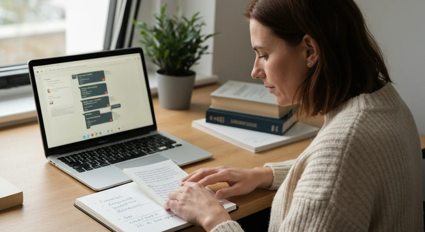 Teilnehmer arbeitet an Prompt-Varianten im Notebook und vergleicht Modellausgaben