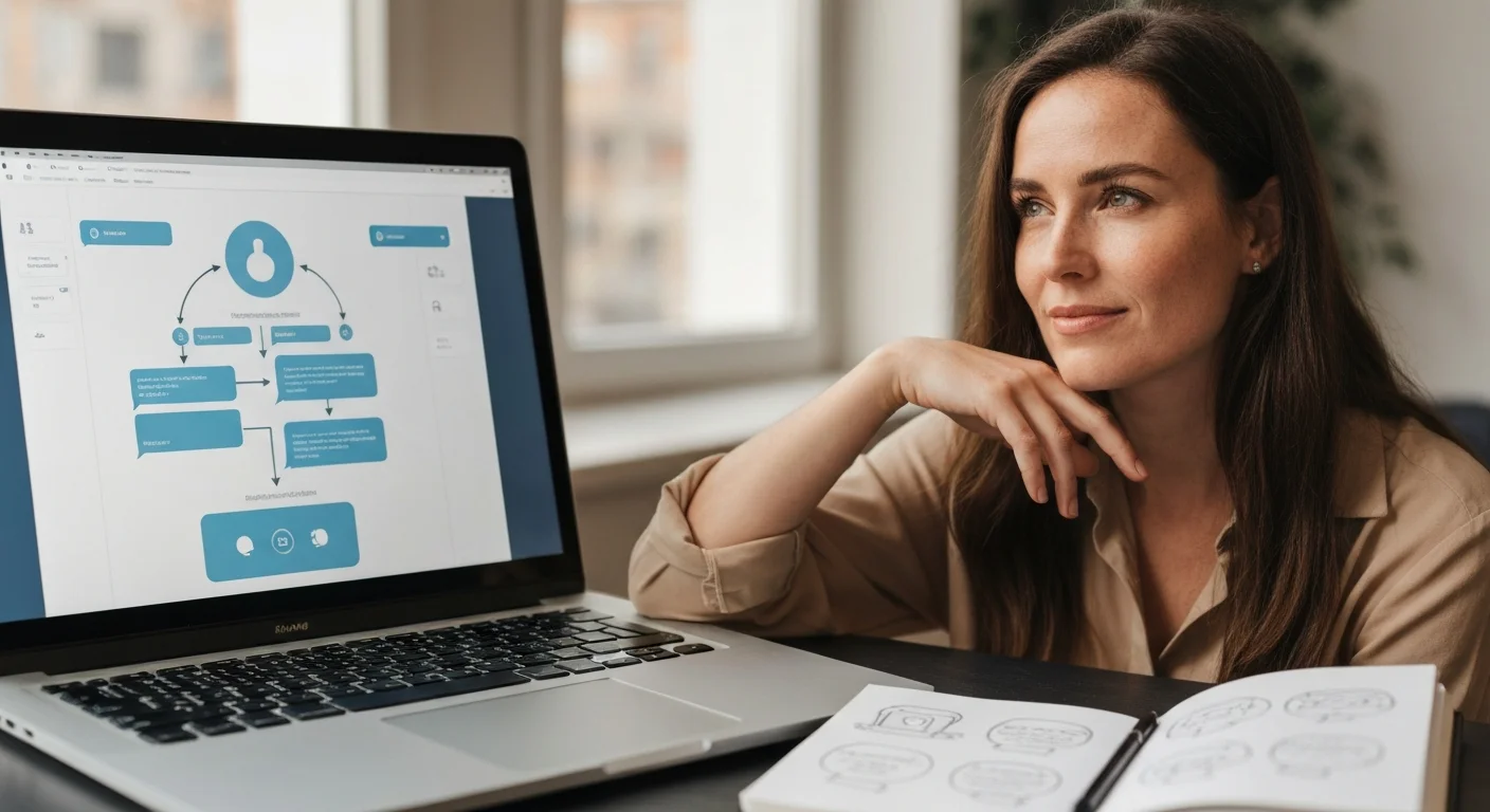 Teilnehmerin testet einen selbst gebauten Chatbot in einer Weboberfläche