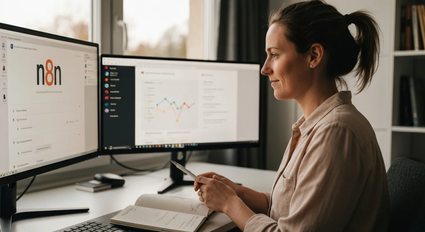 Digitalisierungsmanager arbeitet an n8n-Workflows im Homeoffice